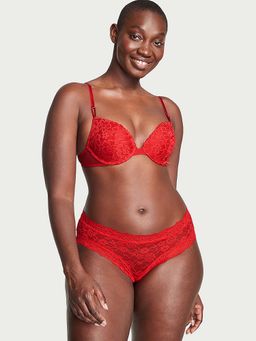 Victoria's Secret - Women Red Posey Lace Cheeky Brief Panty