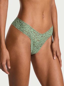 Victoria's Secret - Women Green The Lacie Lace Thong Panty