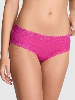 Victoria's Secret - Women Pink Wink Lace-Trim Cheeky Brief Panty