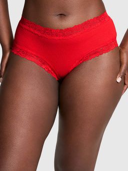 Victoria's Secret - Women Red Wink Lace-Trim Cheeky Brief Panty