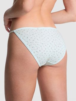 Victoria's Secret - Women Blue Printed Cotton String Bikini