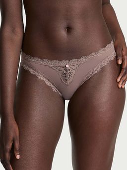 Victoria's Secret - Women Grey Dream Angels Lace-Trim Bikini