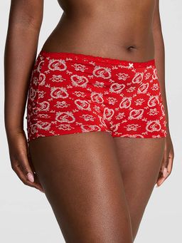 Victoria's Secret - Women Red Printed Cotton Dorm Boyshorts