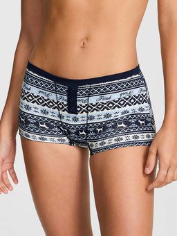 Victoria's Secret - Women Navy Blue Printed Cotton Dorm Boyshorts