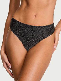 Victoria's Secret - Women Black Shimmer Thong Panty