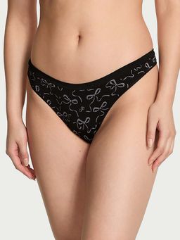 Victoria's Secret - Women Black Printed Seamless High-Leg Thong Panty