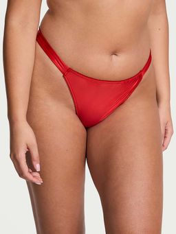 Victoria's Secret - Women Red Dream Angels Pom-Pom Bow Thong Panty
