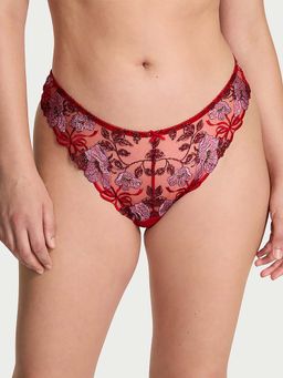 Victoria's Secret - Women Red Dream Angels Beautiful Bows Embroidery Bikini
