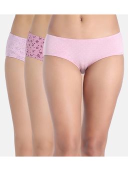 Zivame - Women Pink Full Coverage Hipster Panties (Pack of 3)