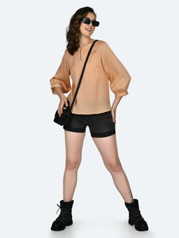Zink London - Womens Peach Solid Top