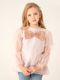 CHERRY CRUMBLE BY NITT HYMAN - Peach Solid Fairy Bow Top