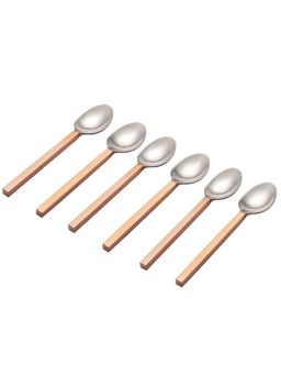 VarEesha - Hammered Copper Handles Stainless Steel Tea Spoons Set of 6