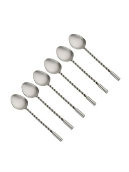 VarEesha - Antique Matt Finish Stainless Steel Twisted Handle Table Spoons Set of 6