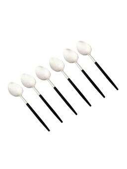 VarEesha - Radiant Black Handle Matt Steel Table Spoons Set of 6