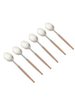 VarEesha - Radiant Brown Handled Matt Finish Stainless Steel Dessert Spoons Set of 6