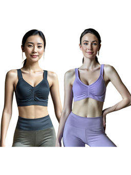 Secrets By ZeroKaata - Assorted Solid Lightly Padded Sports Bra Women (Pack of 2)