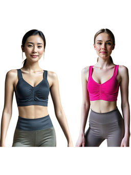 Secrets By ZeroKaata - Assorted Solid Lightly Padded Sports Bra Women (Pack of 2)