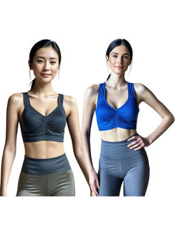 Secrets By ZeroKaata - Assorted Solid Lightly Padded Sports Bra Women (Pack of 2)