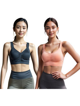 Secrets By ZeroKaata - Assorted Solid Lightly Padded Sports Bra Women (Pack of 2)