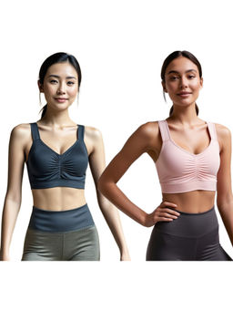 Secrets By ZeroKaata - Assorted Solid Lightly Padded Sports Bra Women (Pack of 2)