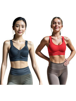 Secrets By ZeroKaata - Assorted Solid Lightly Padded Sports Bra Women (Pack of 2)