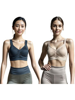 Secrets By ZeroKaata - Assorted Solid Lightly Padded Sports Bra Women (Pack of 2)
