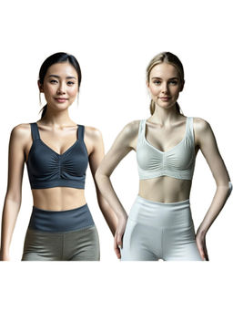 Secrets By ZeroKaata - Assorted Solid Lightly Padded Sports Bra Women (Pack of 2)