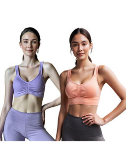 Secrets By ZeroKaata - Assorted Solid Lightly Padded Sports Bra Women (Pack of 2)