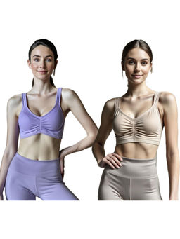 Secrets By ZeroKaata - Assorted Solid Lightly Padded Sports Bra Women (Pack of 2)