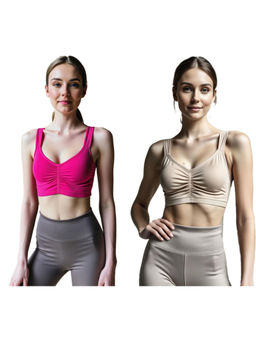 Secrets By ZeroKaata - Assorted Solid Lightly Padded Sports Bra Women (Pack of 2)