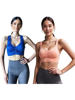 Secrets By ZeroKaata - Assorted Solid Lightly Padded Sports Bra Women (Pack of 2)