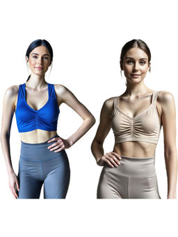 Secrets By ZeroKaata - Assorted Solid Lightly Padded Sports Bra Women (Pack of 2)