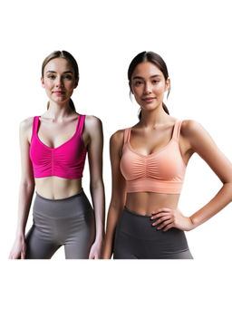 Secrets By ZeroKaata - Assorted Solid Lightly Padded Sports Bra Women (Pack of 2)