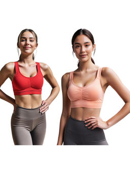 Secrets By ZeroKaata - Assorted Solid Lightly Padded Sports Bra Women (Pack of 2)