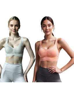 Secrets By ZeroKaata - Assorted Solid Lightly Padded Sports Bra Women (Pack of 2)
