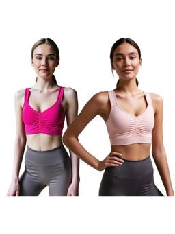 Secrets By ZeroKaata - Assorted Solid Lightly Padded Sports Bra Women (Pack of 2)