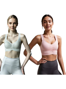 Secrets By ZeroKaata - Assorted Solid Lightly Padded Sports Bra Women (Pack of 2)