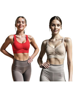 Secrets By ZeroKaata - Assorted Solid Lightly Padded Sports Bra Women (Pack of 2)