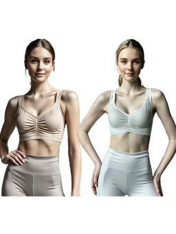 Secrets By ZeroKaata - Assorted Solid Lightly Padded Sports Bra Women (Pack of 2)