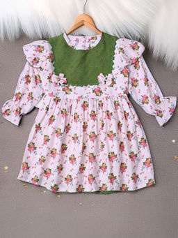 Bella Moda - Pink Cotton Floral Print Dress with Bloomer (Set of 2)