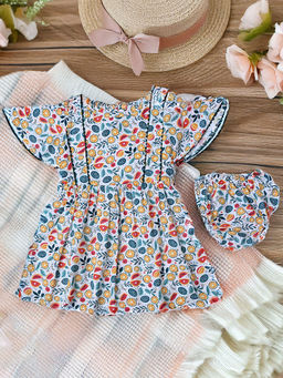 Bella Moda - Cotton Printed Dress with Bloomer (Set of 2)