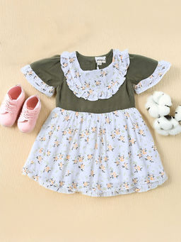 Bella Moda - Front Frilled with Contrast Dress