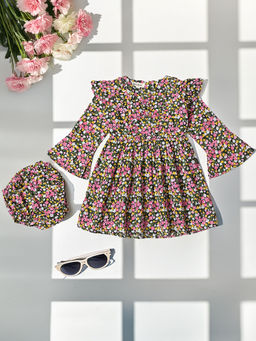 Bella Moda - Multi-Colour Floral Print Dress with Bloomer (Set of 2)