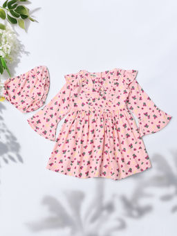 Bella Moda - Pink Floral Print Dress with Bloomer (Set of 2)