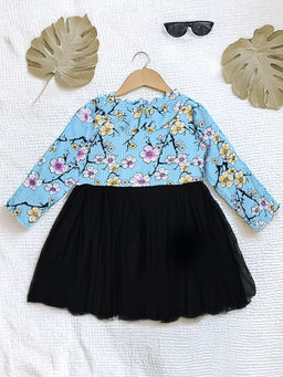 Bella Moda - Blue Floral Printed Dress