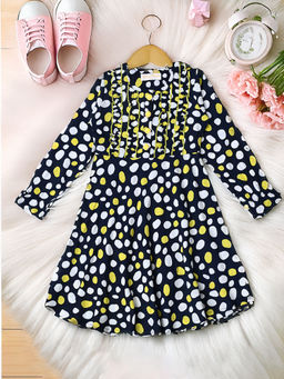 Bella Moda - Navy Blue Polka Dot Dress