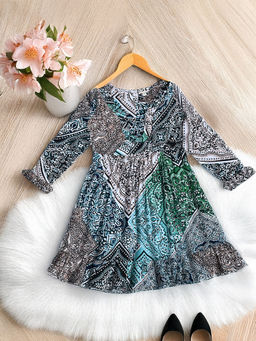 Bella Moda - Multi-Colour Printed Full Sleeves Dress