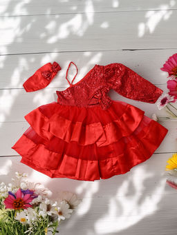 Bella Moda - Red Party Wear One Shoulder Dress (Set of 3)