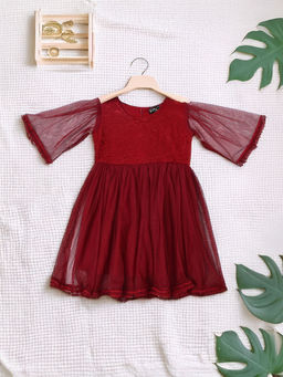 Bella Moda - Maroon Party Wear Dress