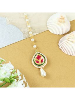 Asthetika Kids - Aesthetic Kids Multi-Color Drop Kundan Stone Maang Tika